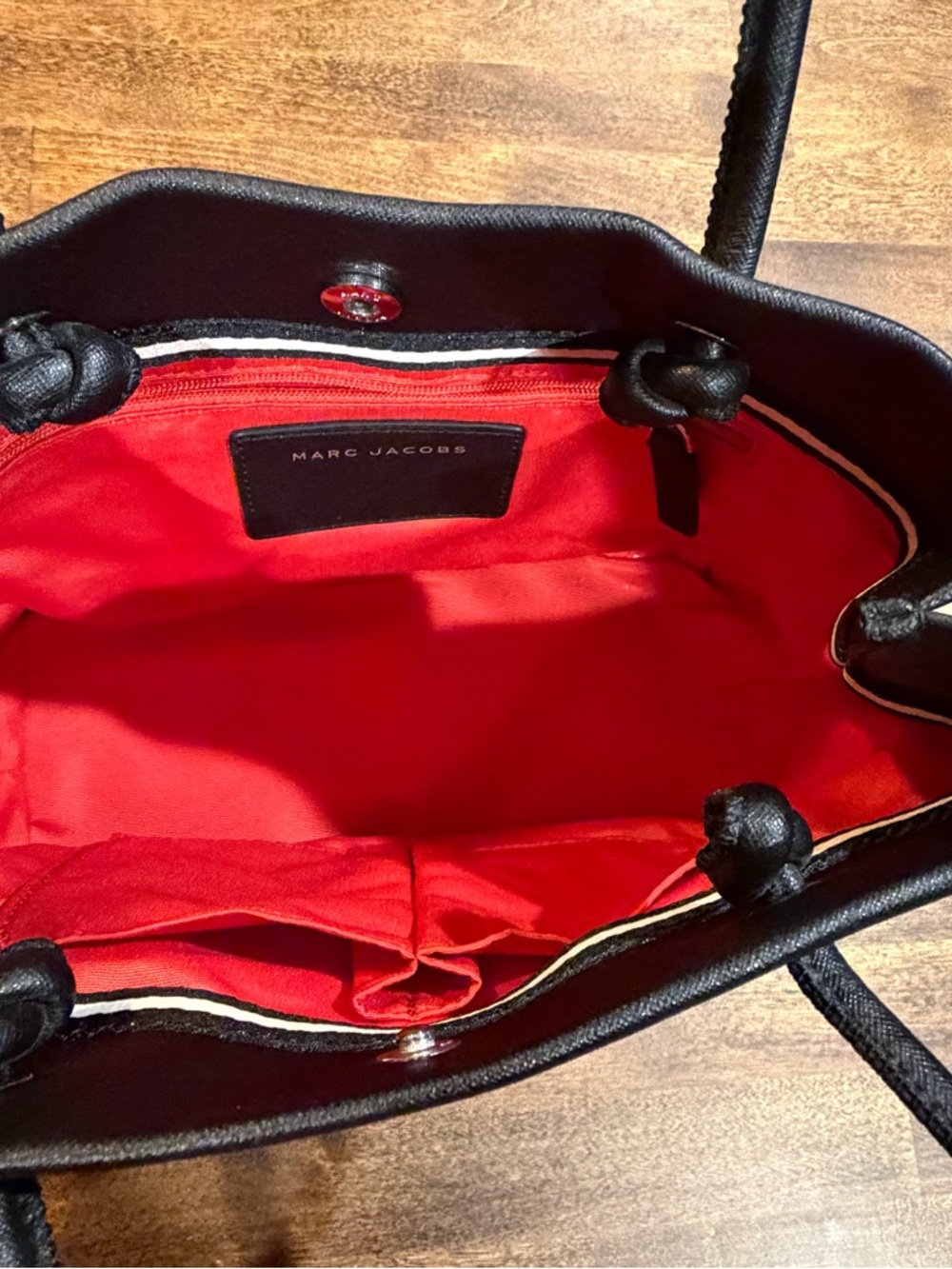 Marc Jacobs Black Embossed Logo Tote - Picture 5 of 6